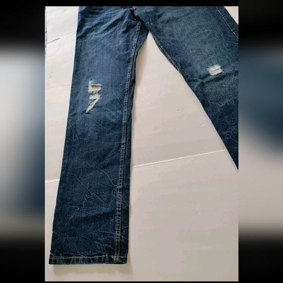 🎁 Mens Levis 502 Regular Taper Jeans Denim Distressed ripped Jeans size 29 X 29 - Picture 3 of 15